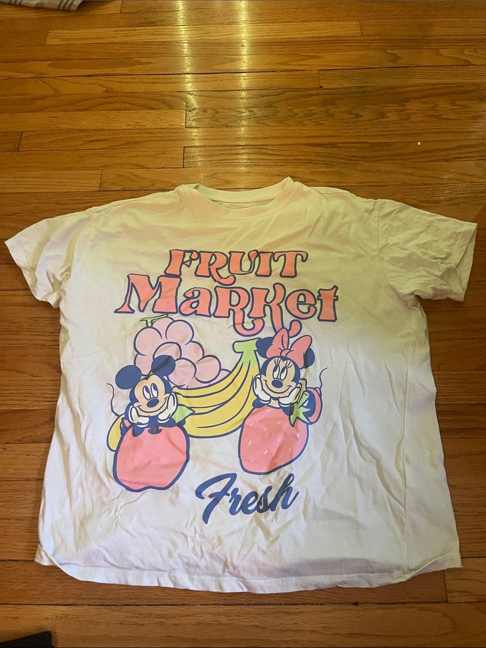 Disney Fruit Market Graphic Tee - White with Pink & Yellow